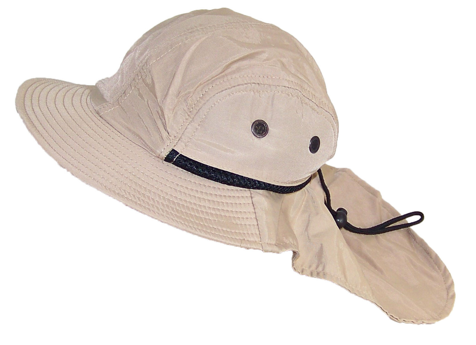Tropic Hats Kid/Child Wide Brim Mesh Summer Cap W/Neck Flap