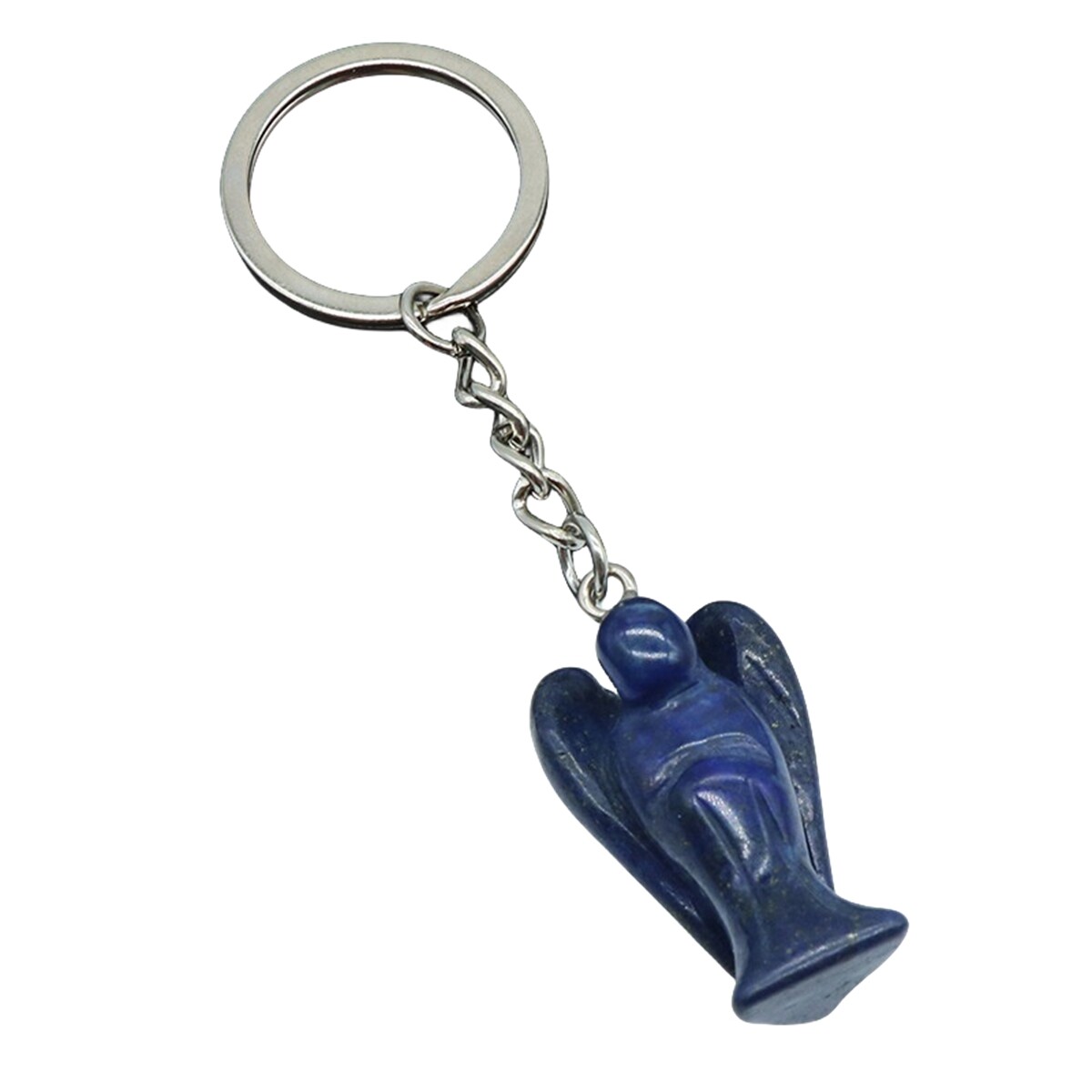 Natural Crystal Angel Keychain Healing Energy Pendant for Women Men