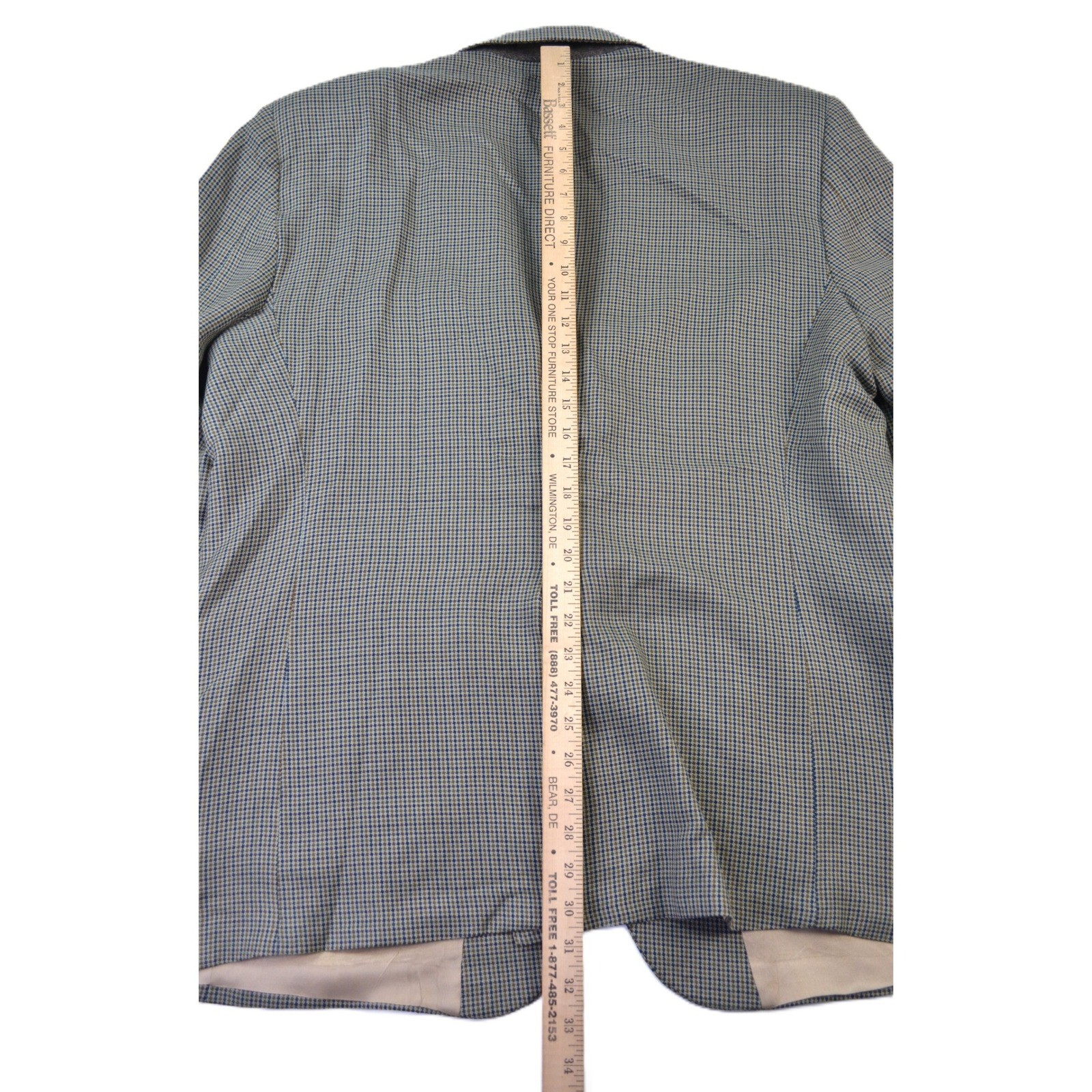 Stanley Blacker Mens 48R Blazer Sport Coat Houndstooth Wool Blend Tailored USA