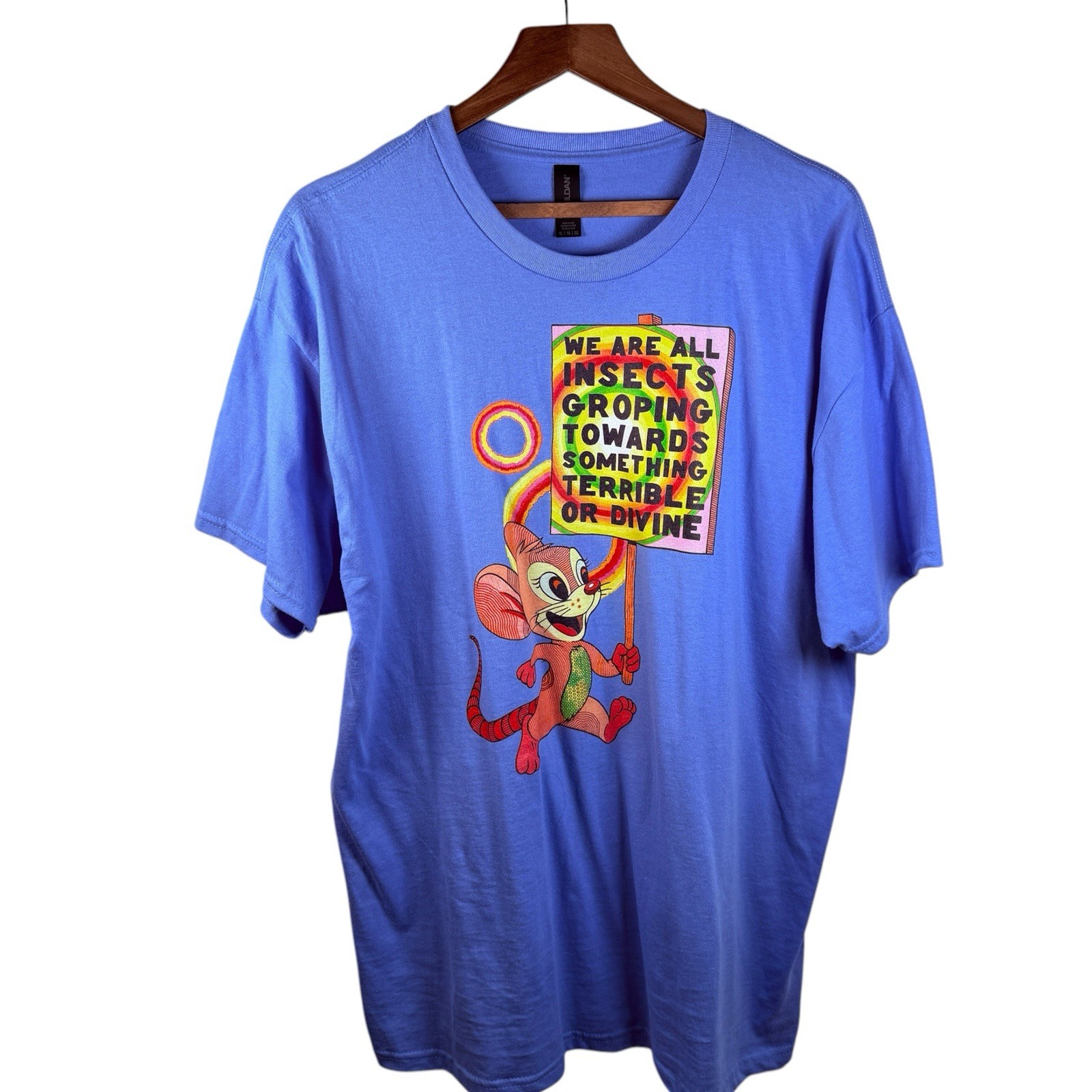 Webworm David Farrier Merch WE ARE ALL INSECTS Graphic T-Shirt XL – Blue
