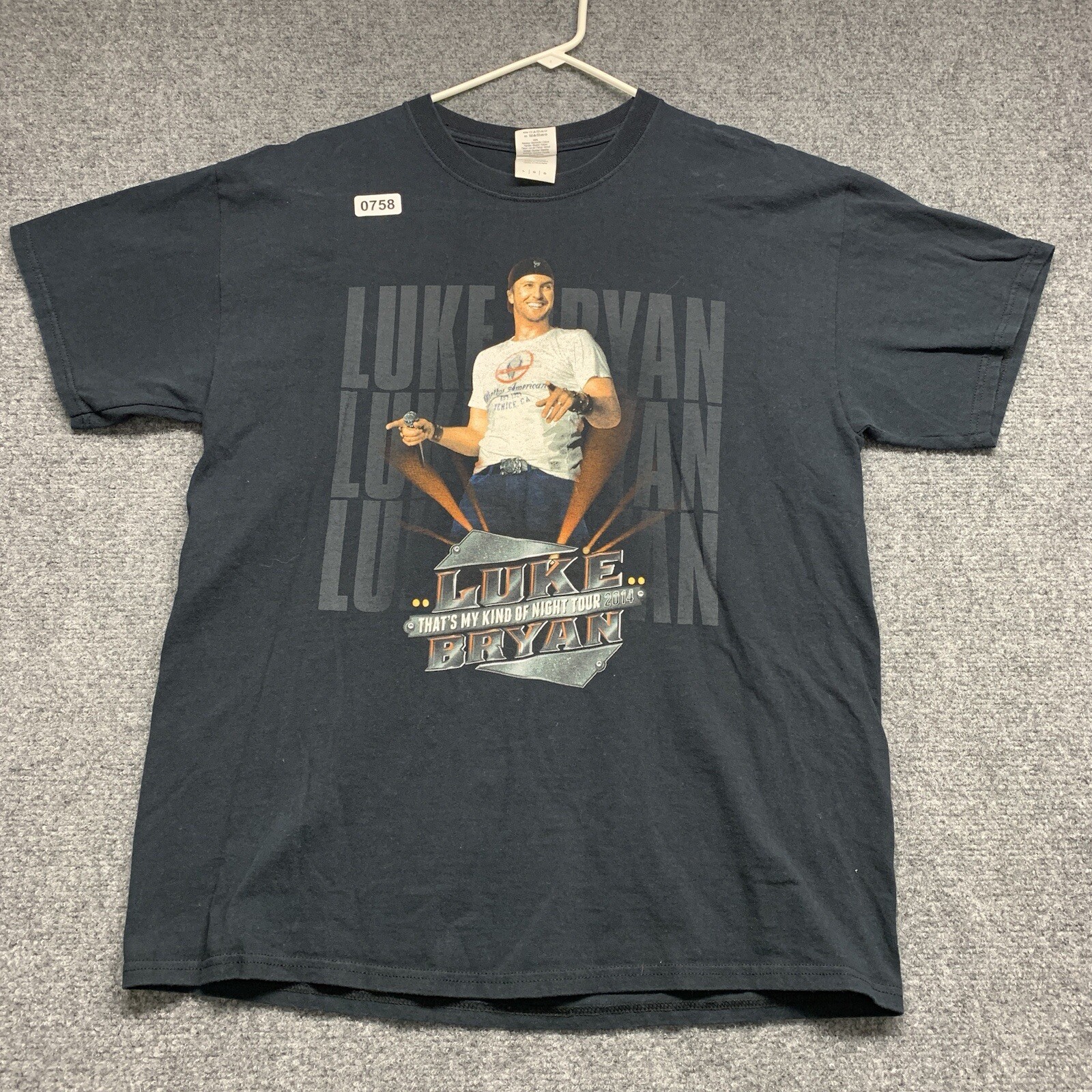 Luke Ryan T-Shirt Adult Size Large Black Short Sleeve Men’s Concert Tour 2014