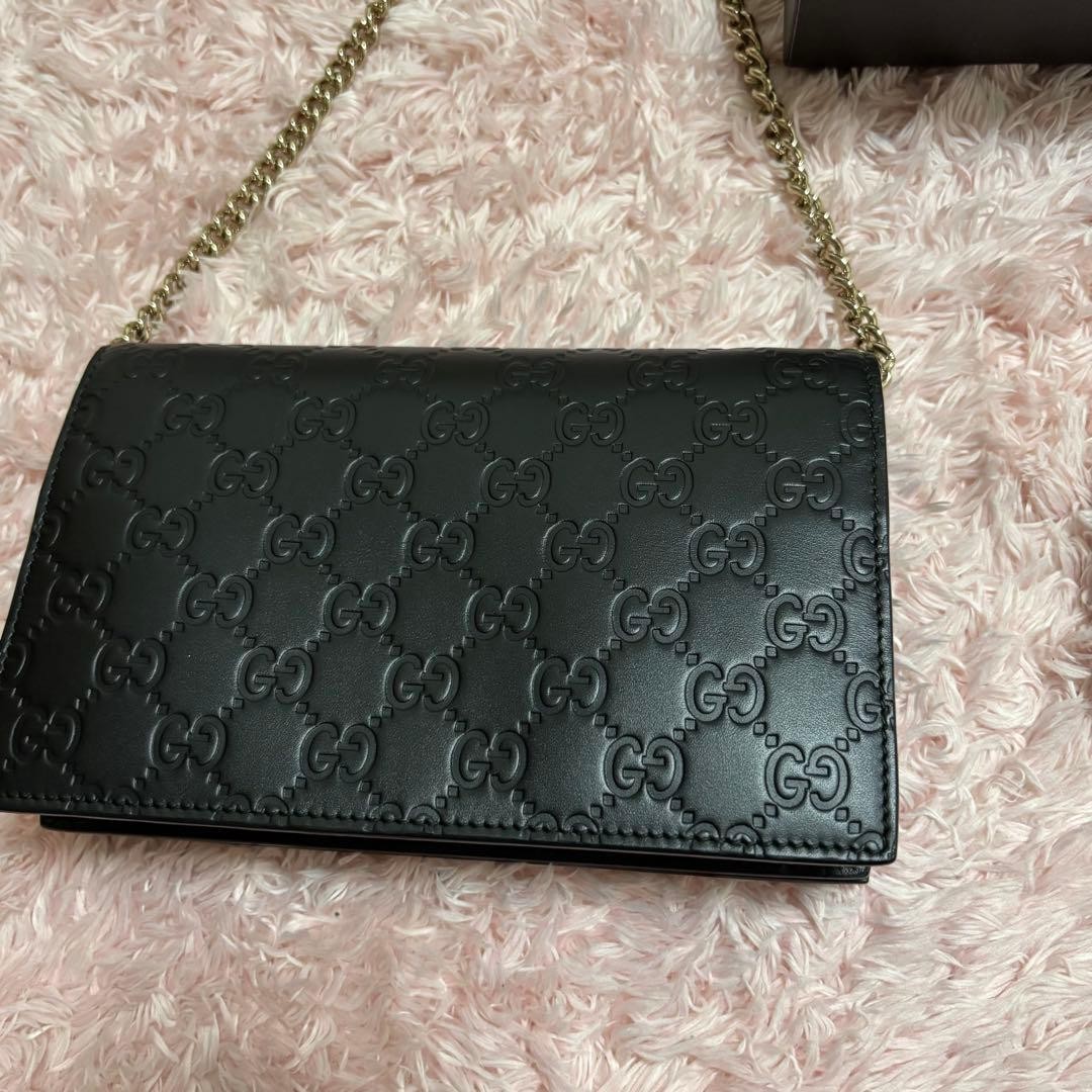 GUCCI 431408 Chain Wallet Shoulder Bag Gift Present 0611b