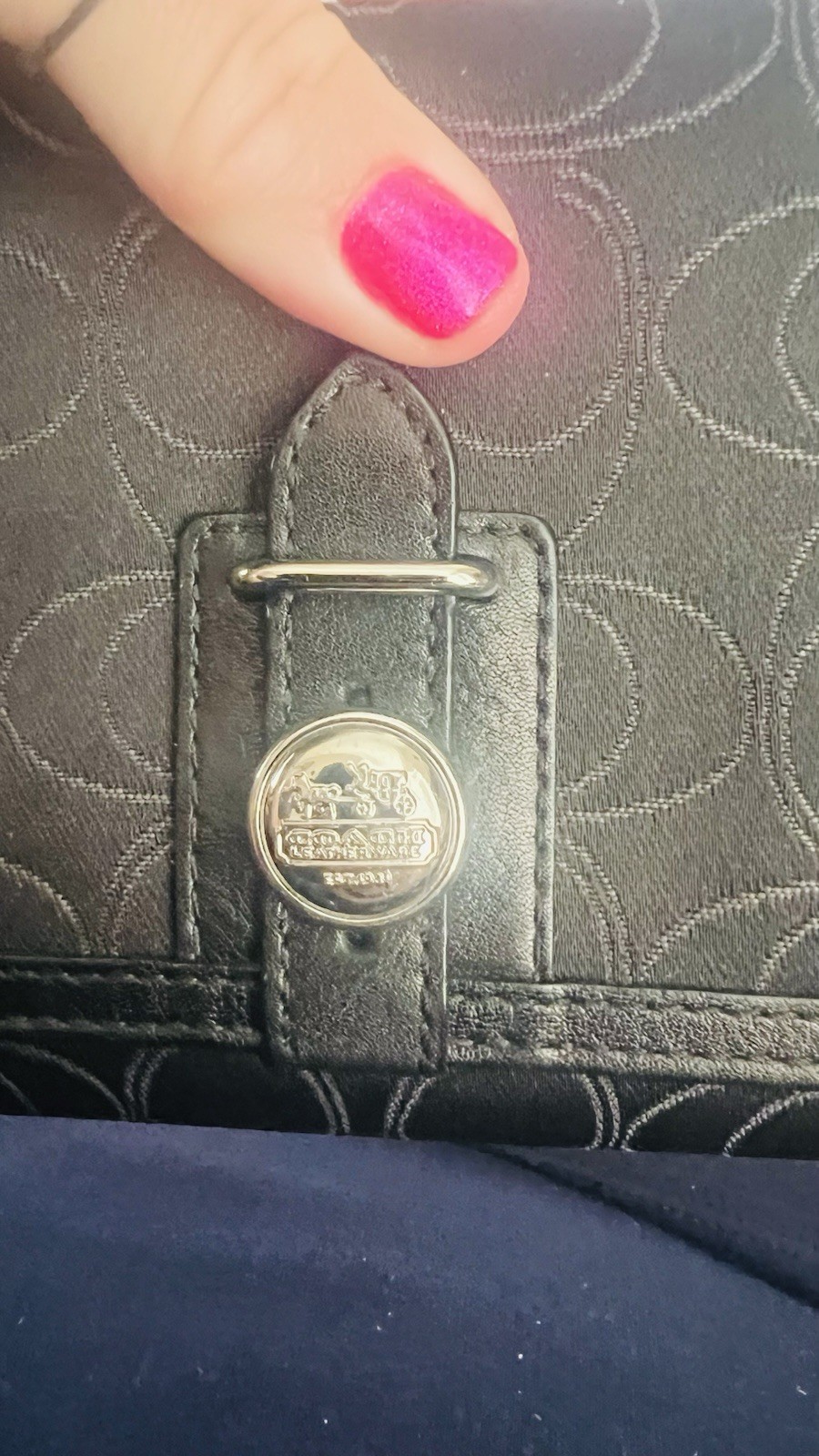 Coach Legacy Turnlock Foldover Wristlet Wallet Black