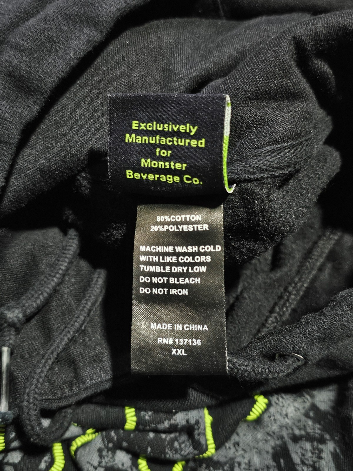 Monster Energy Limited Skater Grunge Black Hoodie XXL Pullover Punk 2013 Promo