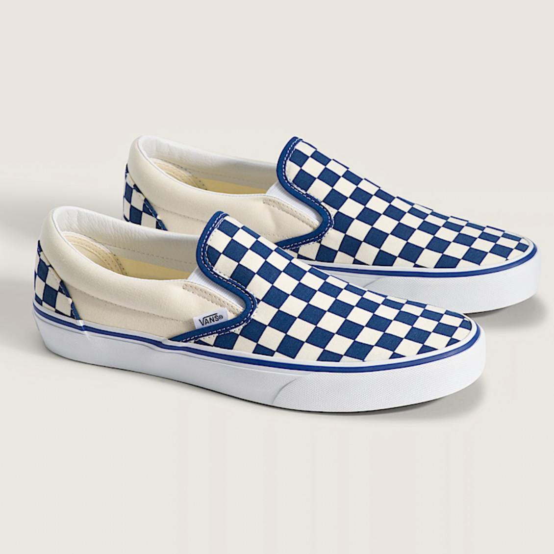 Vans Slip-On Primary Check True Blue/White Men’s Sneakers VN000EACAMQ