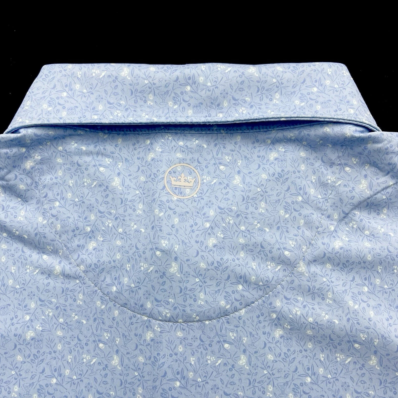 Peter Millar Crown Crafted Performance Floral Martini Print Polo Blue Frost XL