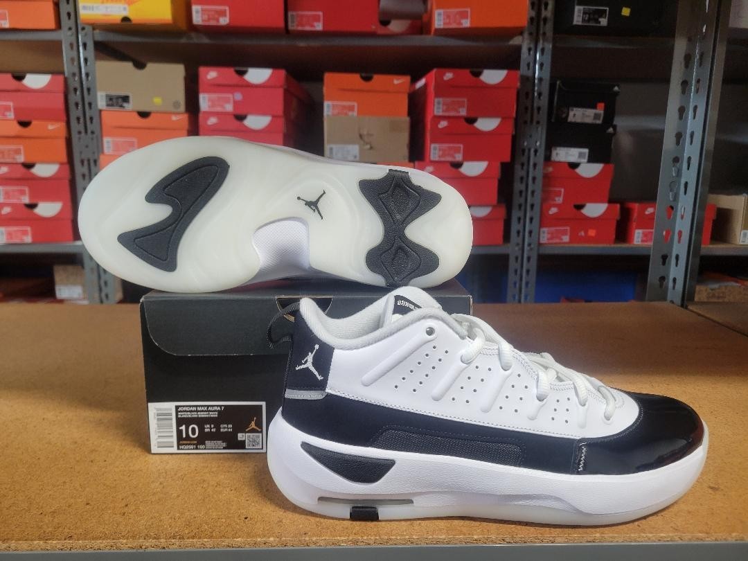 Nike Jordan Max Aura 7 Men Shoes White Black White HQ2091 100 Multiple Sizes