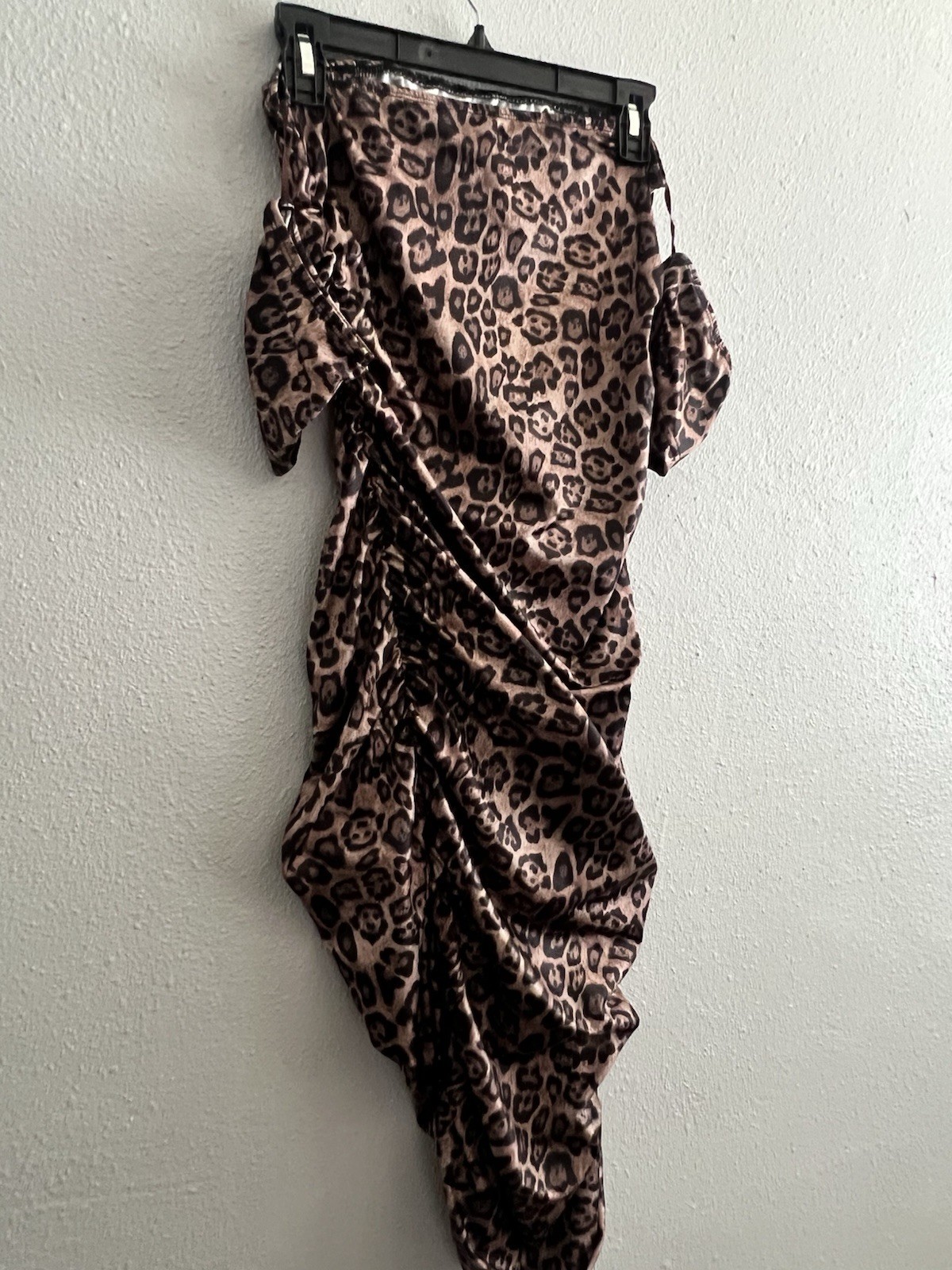 SHEIN Leopard Print Bodycon Mini Dress Small Spaghetti Strap Cheetah Slip