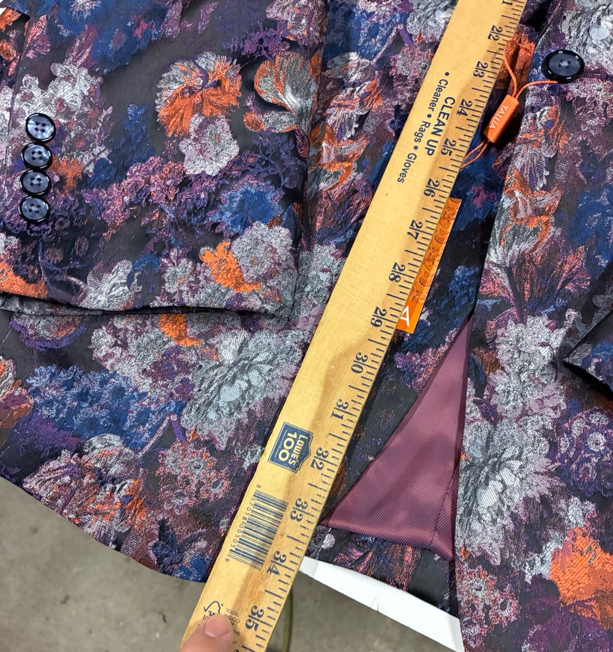 TALLIA x Lansky Bros Shawl Lapel Blazer 52XLMen Multicolor Floral Print 1-Button