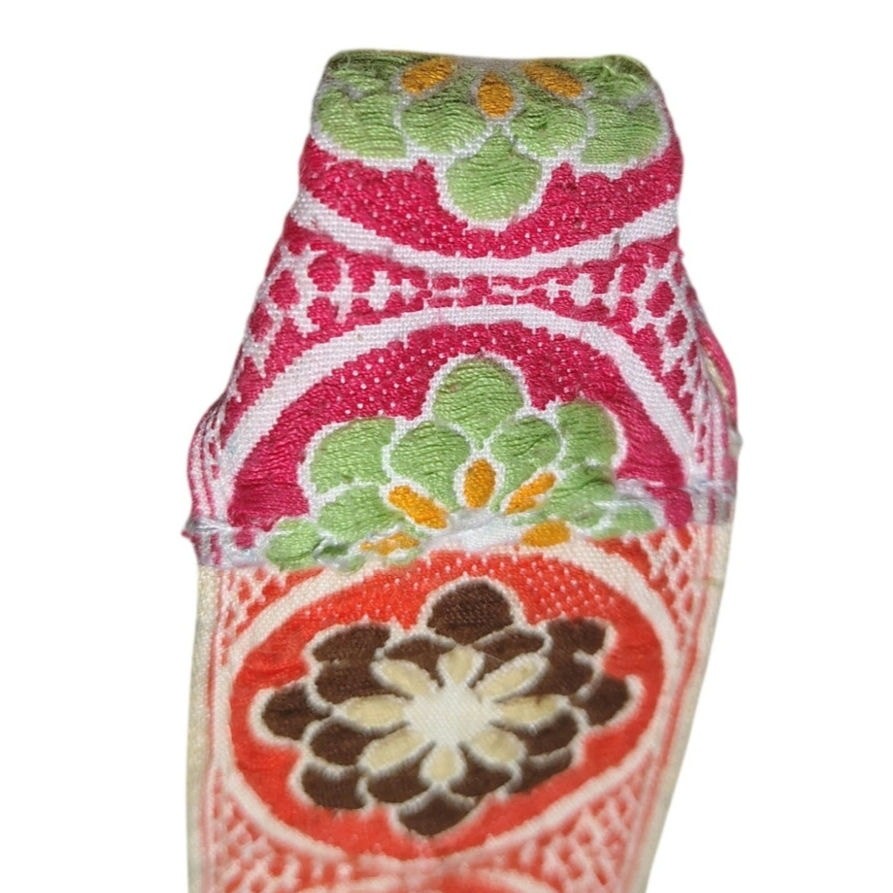 70s Vintage Reversible Cloth Pull Through Belt Floral Retro Funky Square Design
