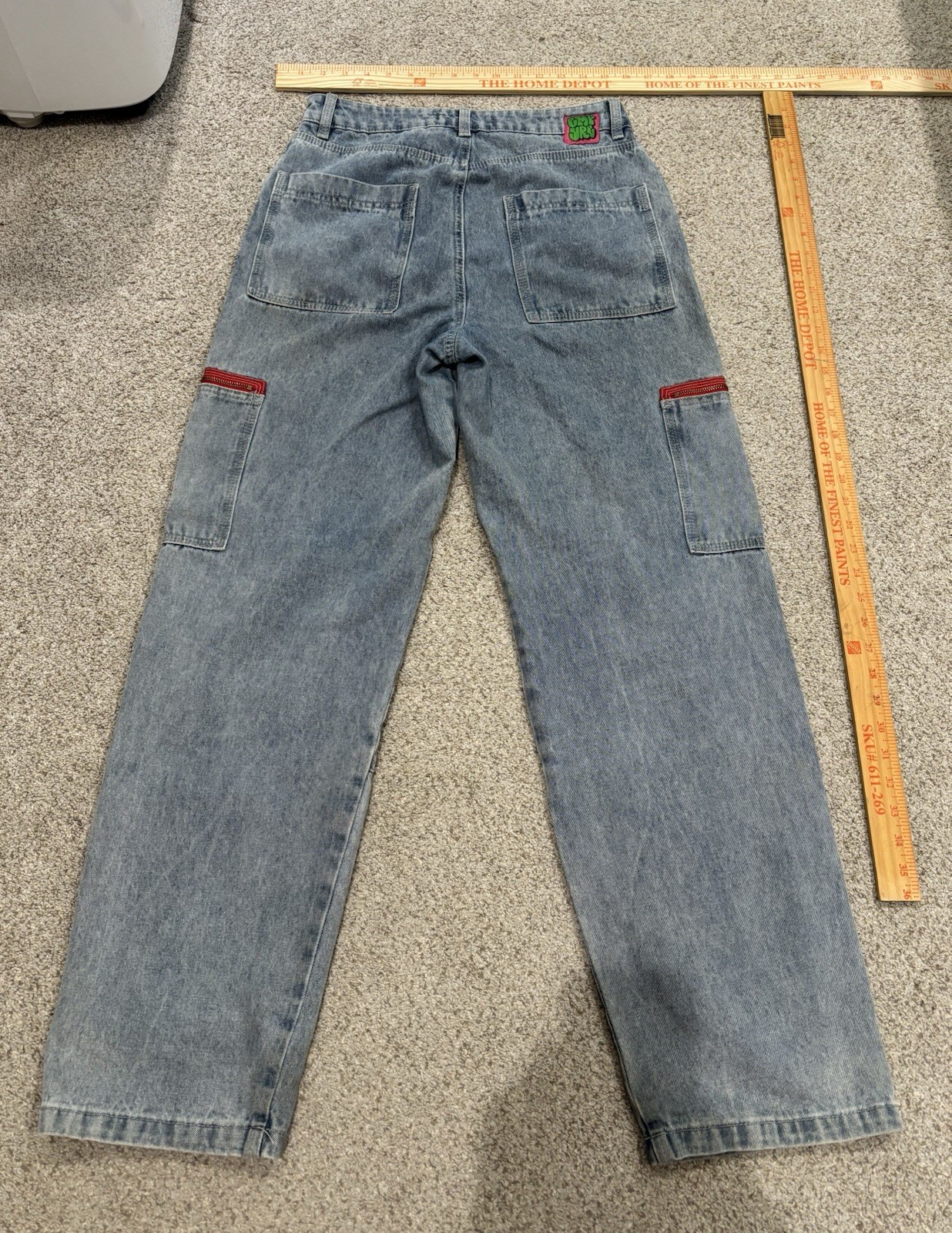 Empyre Y2K Baggy Skater Jeans Size 4 32” blue denim skater pants