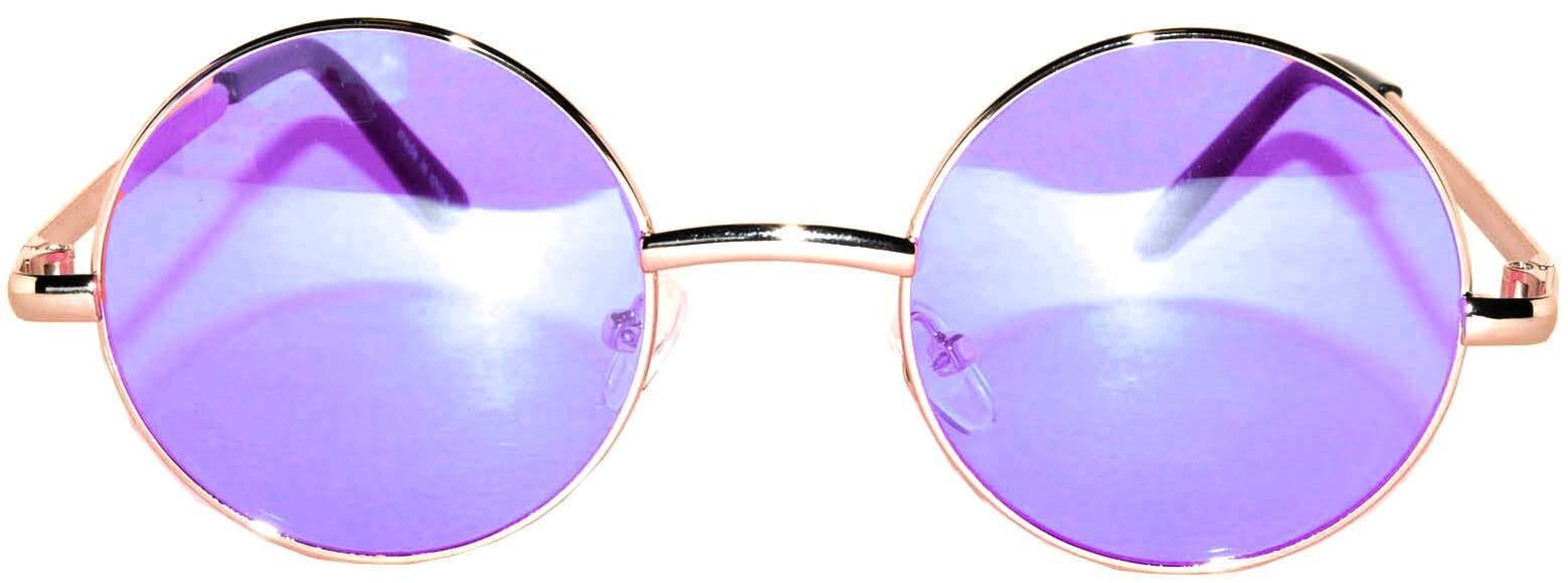 6 COLORS ROUND WOMEN’s SUNGLASSES HIPPIE HIPSTER RETRO METAL FRAME 43 MM SET