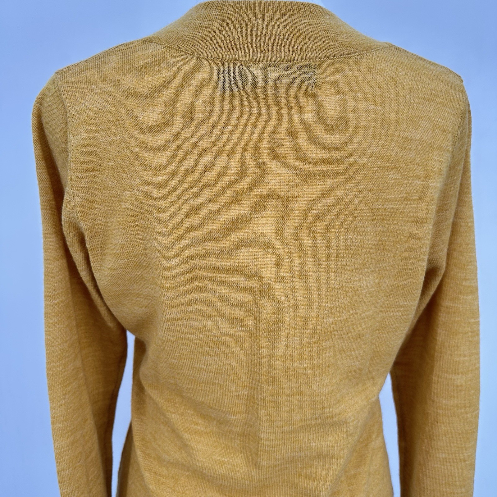 The Limited Merino Wool Blend V Neck Sweater S Mustard Yellow Preppy Office Chic