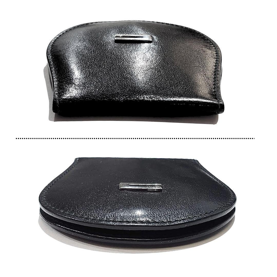 GUCCI G Logo Coin Case Small Change Pouch Leather Black Shipping Included