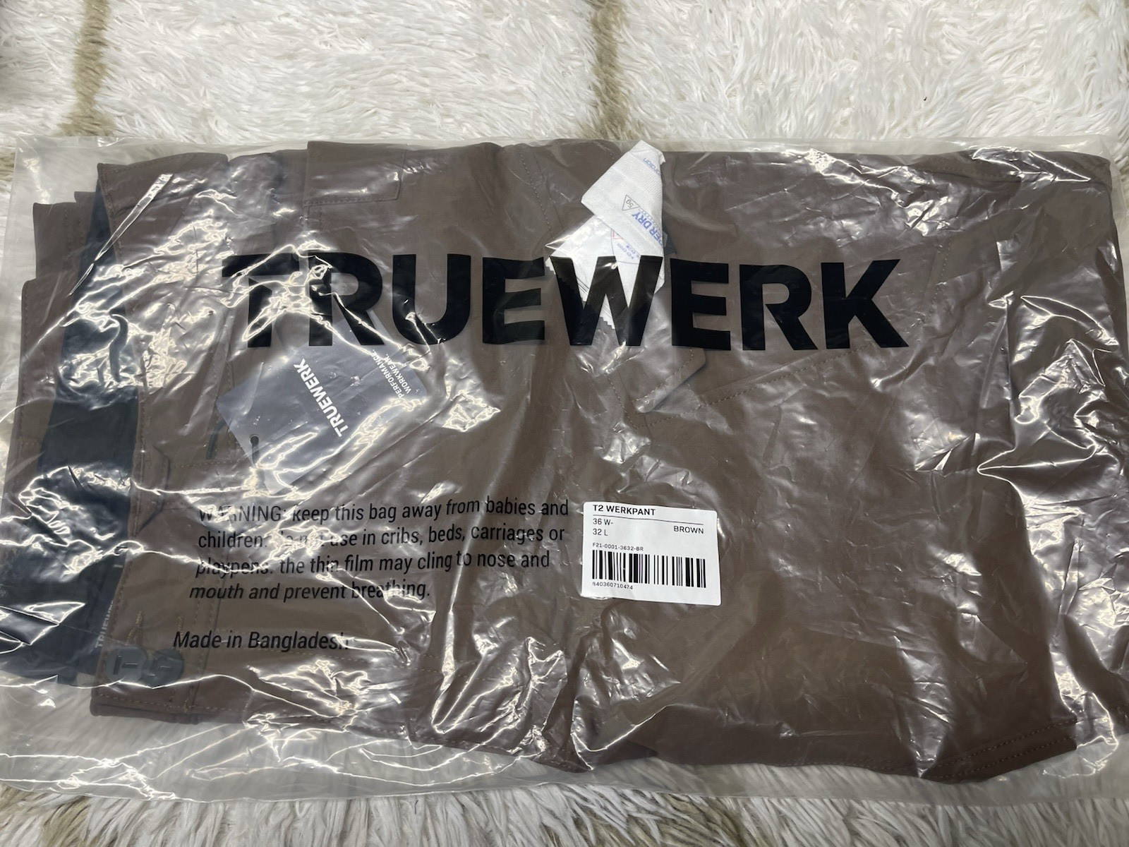 *Brand New* Truewerk T2 Werkpant Cargo Workwear Pants Men’s Size 36×32 – Brown