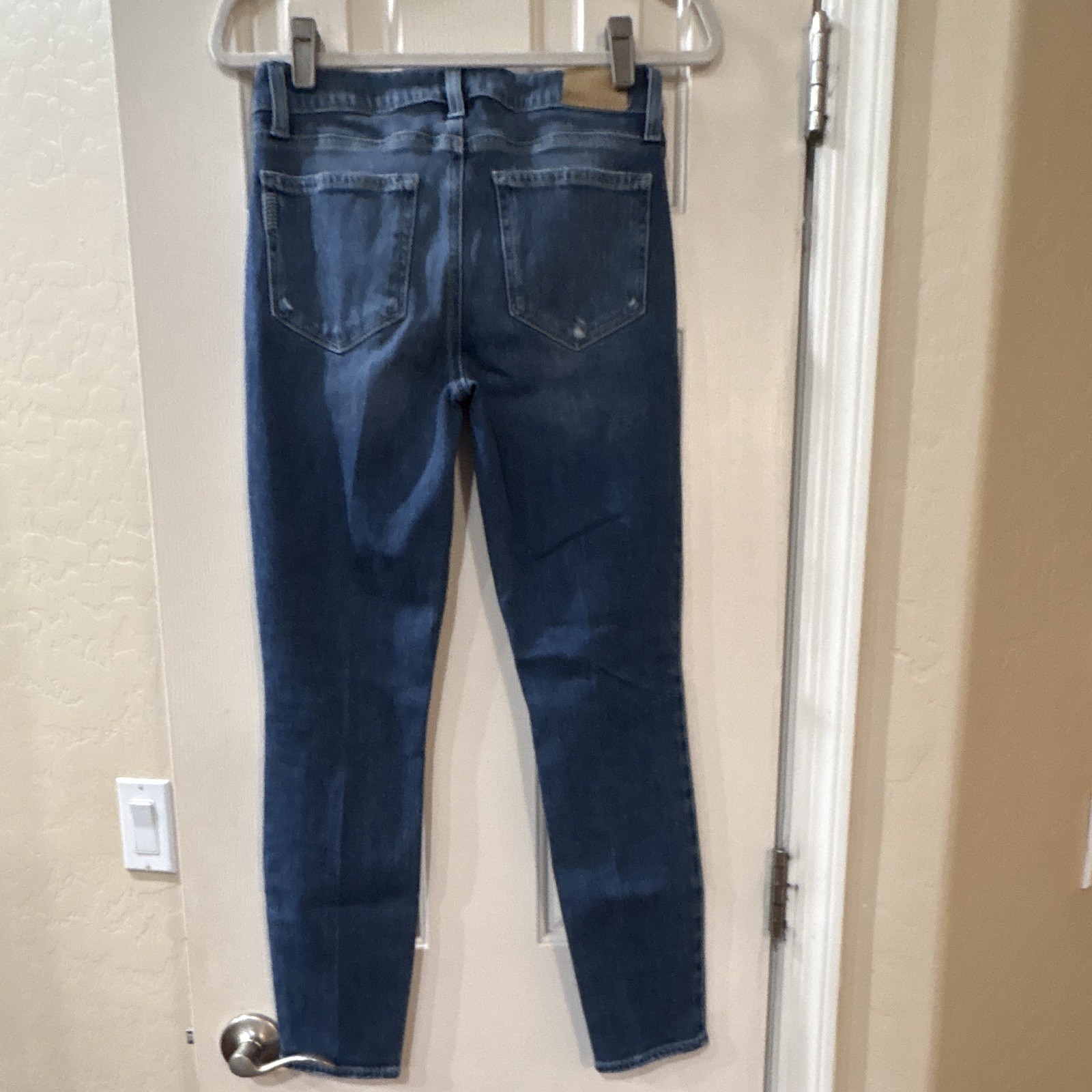 PAIGE Verdugo Skinny Jeans Medium Wash Distressed Stretch Mid Rise Blue 27 #J6