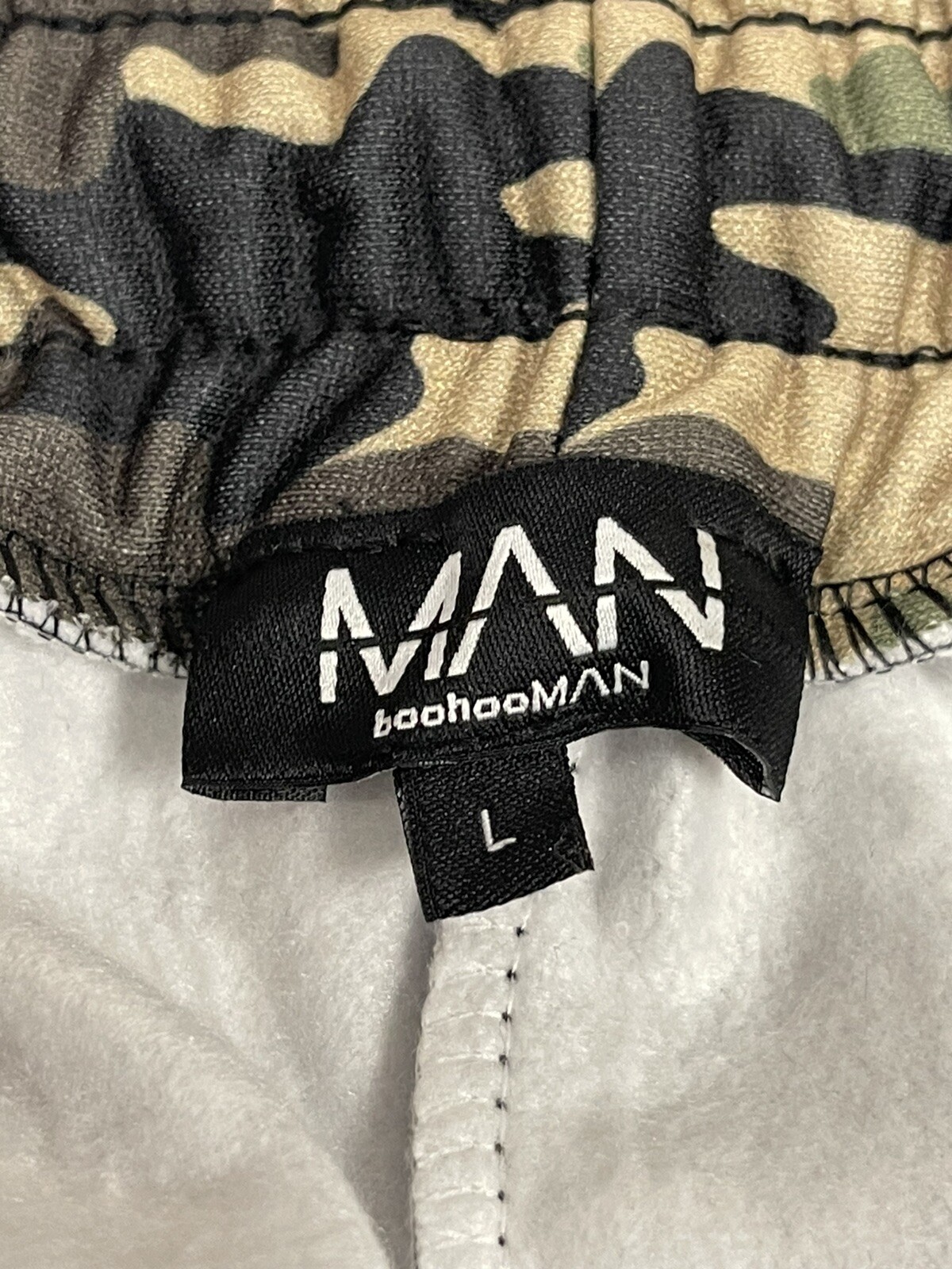 Boohoo Sweatpants Mens Large Camouflage Green Joggers Stretch N198-N199