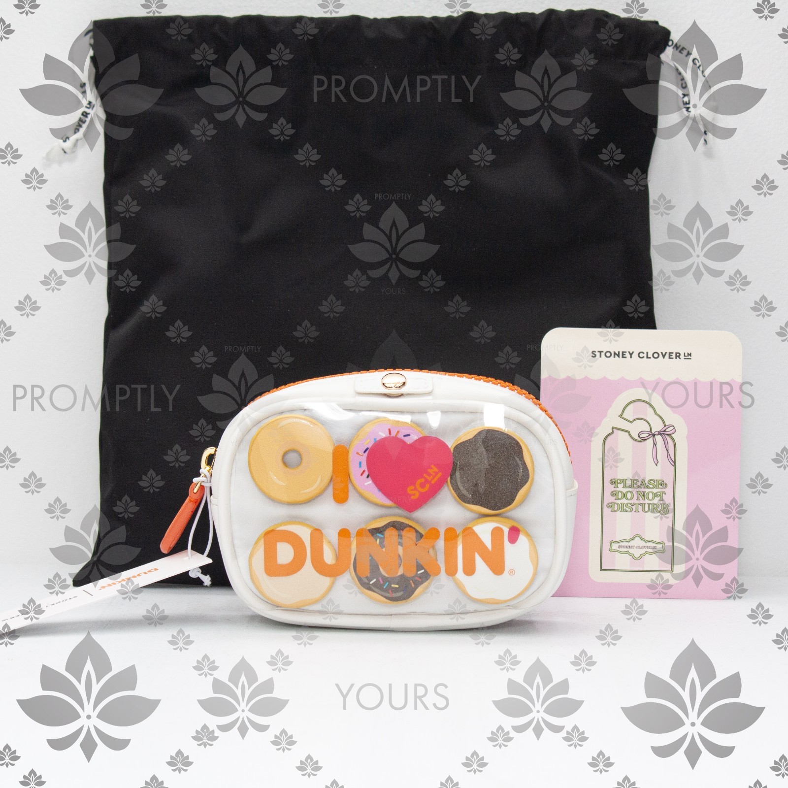 Stoney Clover Dunkin Donuts Micro Pouch Zipper Organizer Mini Travel Bag NEW