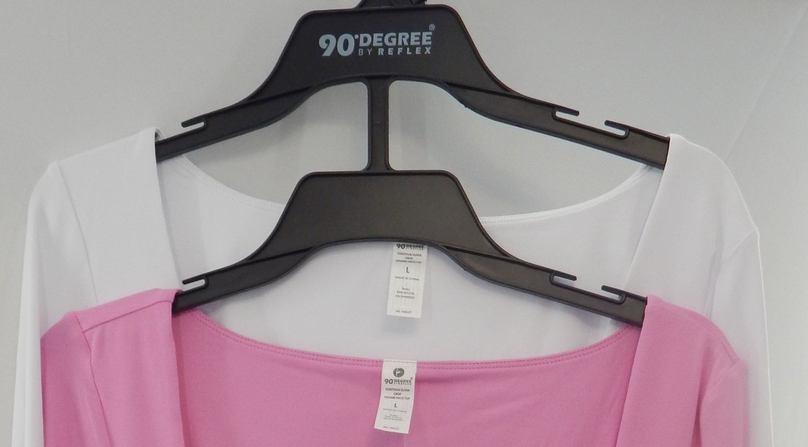 90 Degree by Reflex Women LARGE Active Top Pair Contour Olivia Crop Square Neck