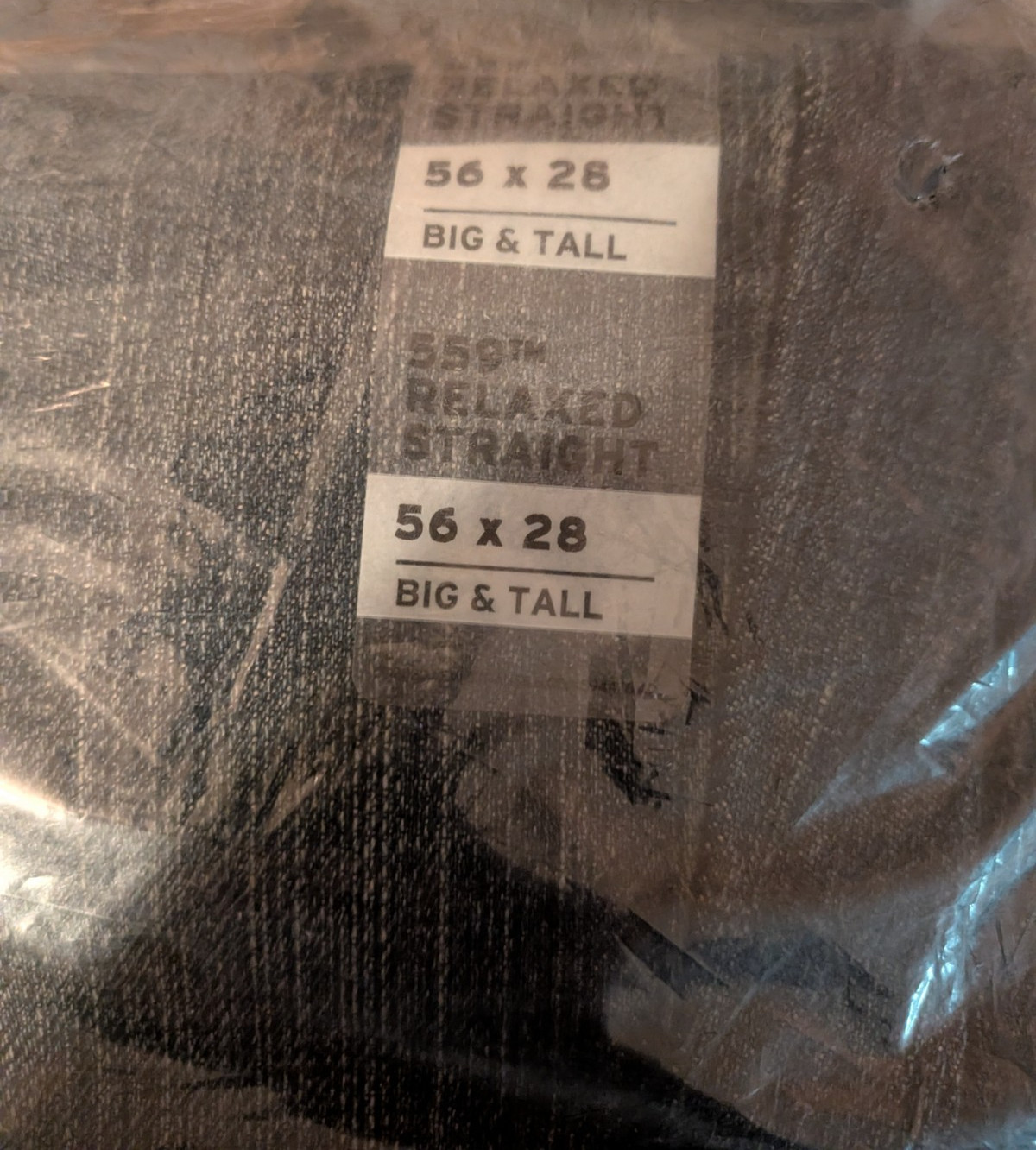 LEVI’S 559 BIG & TALL RELAXED STRAIGHT JEANS 56W 28L BRAND NEW – FACTORY SEALED