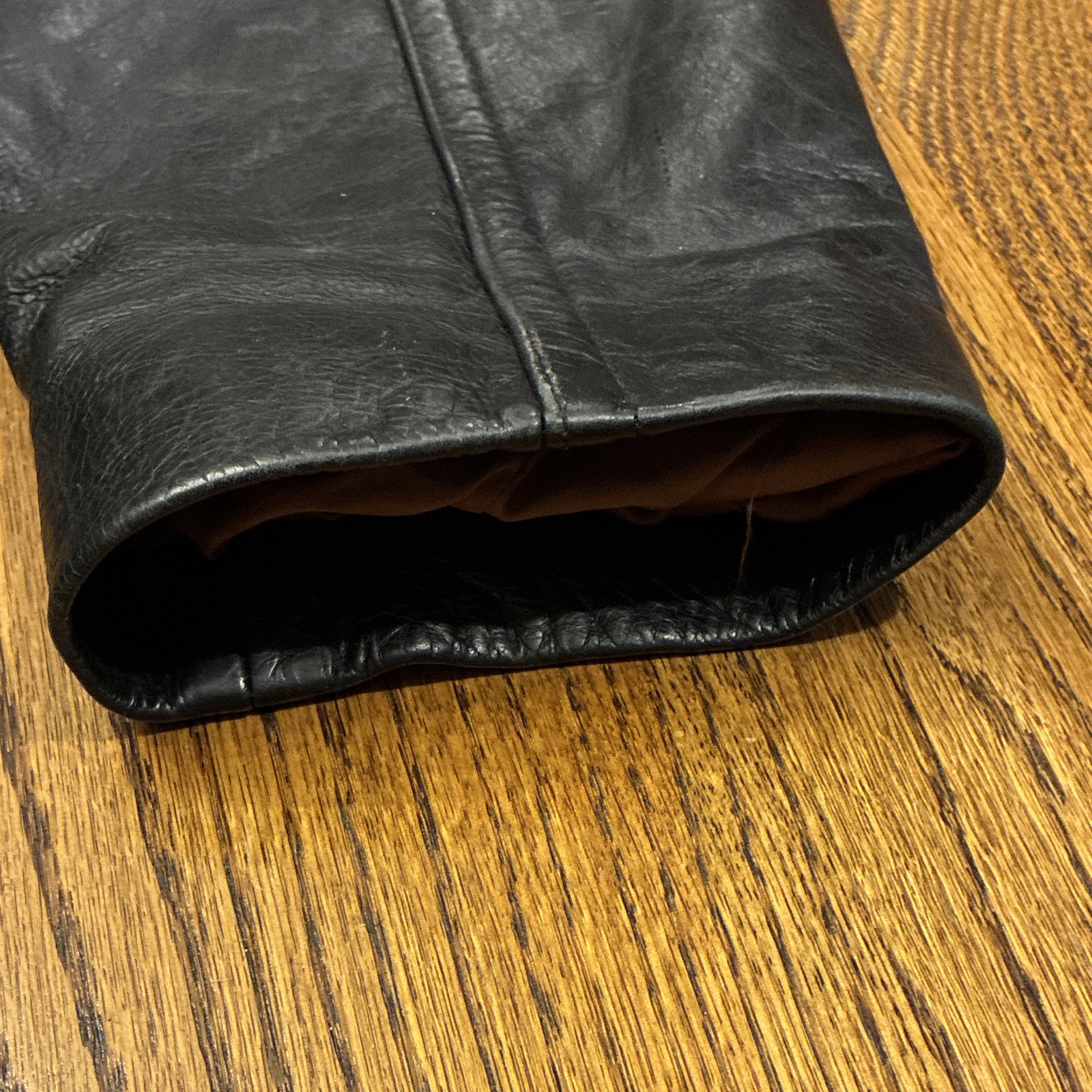 J.CREW Men’s XL Black Leather Jacket Lined Zip/Button Point Collar Pockets