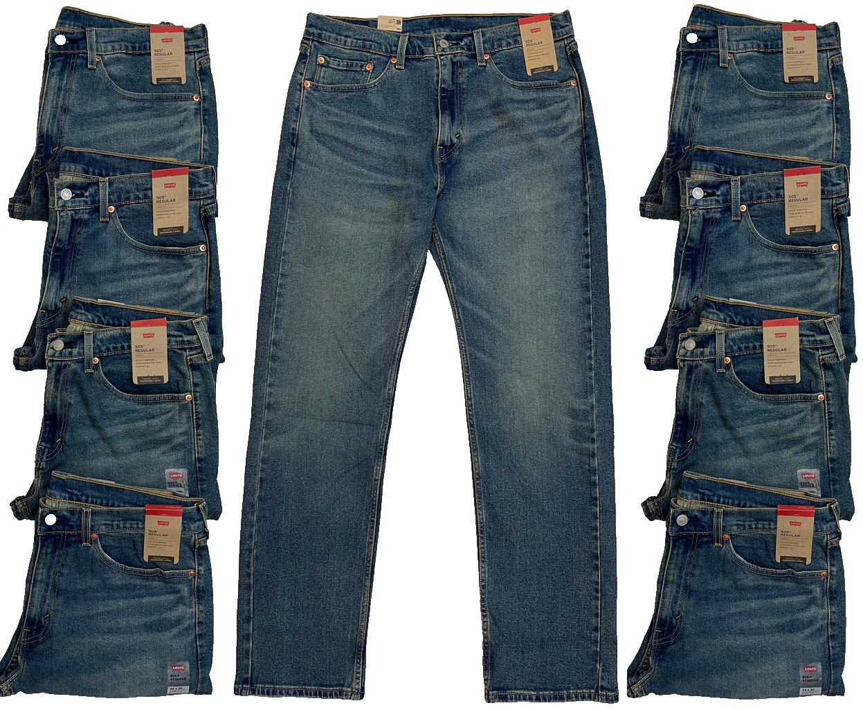 Levis 505 Mens Regular Fit Stretch Jeans Blue #1994 Sizes: 32, 33, 34, 36