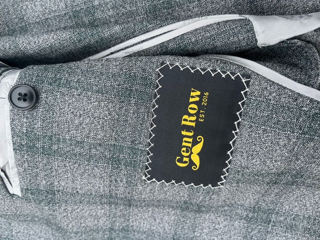 Gent Row Gray Plaid Sport Coat Stylbiella Super 120s Italian Wool 40R
