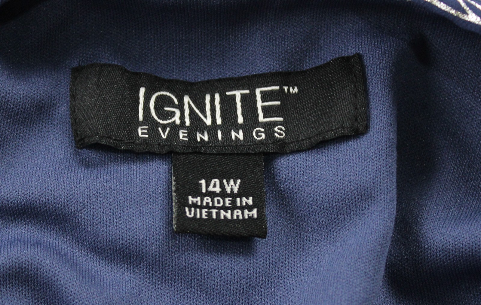 Ignite Evenings Womens Plus Asymmetric Overlay Beaded Dress CL8 Navy Size US:14W