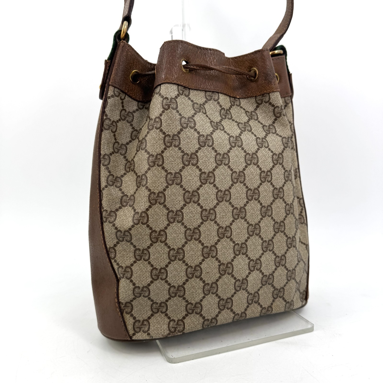 Vintage GUCCI Sherry Shoulder Bag Drawstring GG