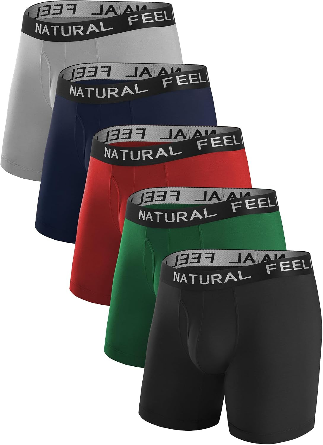 Mens Underwear Athletic Boxer Briefs Men Pack | Fly Front, Quick Dry, Tag Free,