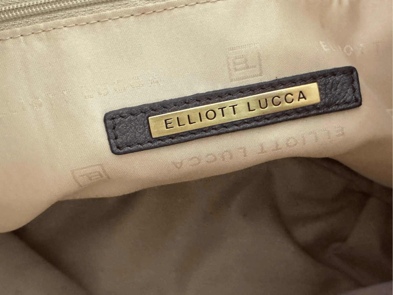 Elliott Lucca Brown Sheen 100% Leather Tote Shoulder Bag