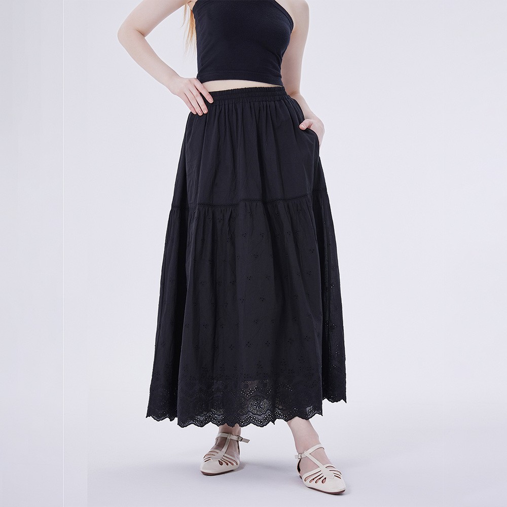 Women’s Skater Dress Ladies Blend Pockets Floral Bohemian Elastic Waist Skirt