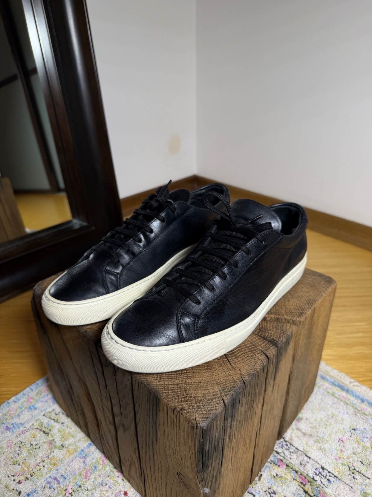 Common Projects Achilles Leather Sneakers in Black Size 43EU