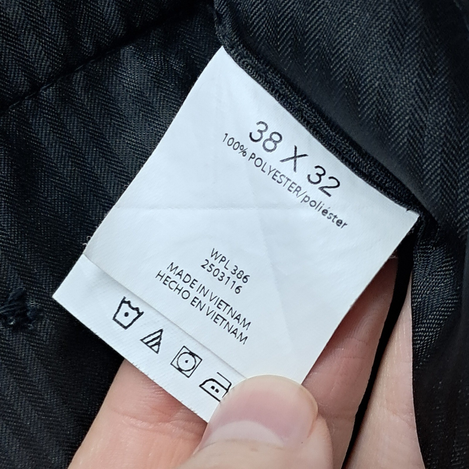 Kenneth Cole Reaction Mens Black Flat Front Dress Pants 38×32 WPL386 2503116