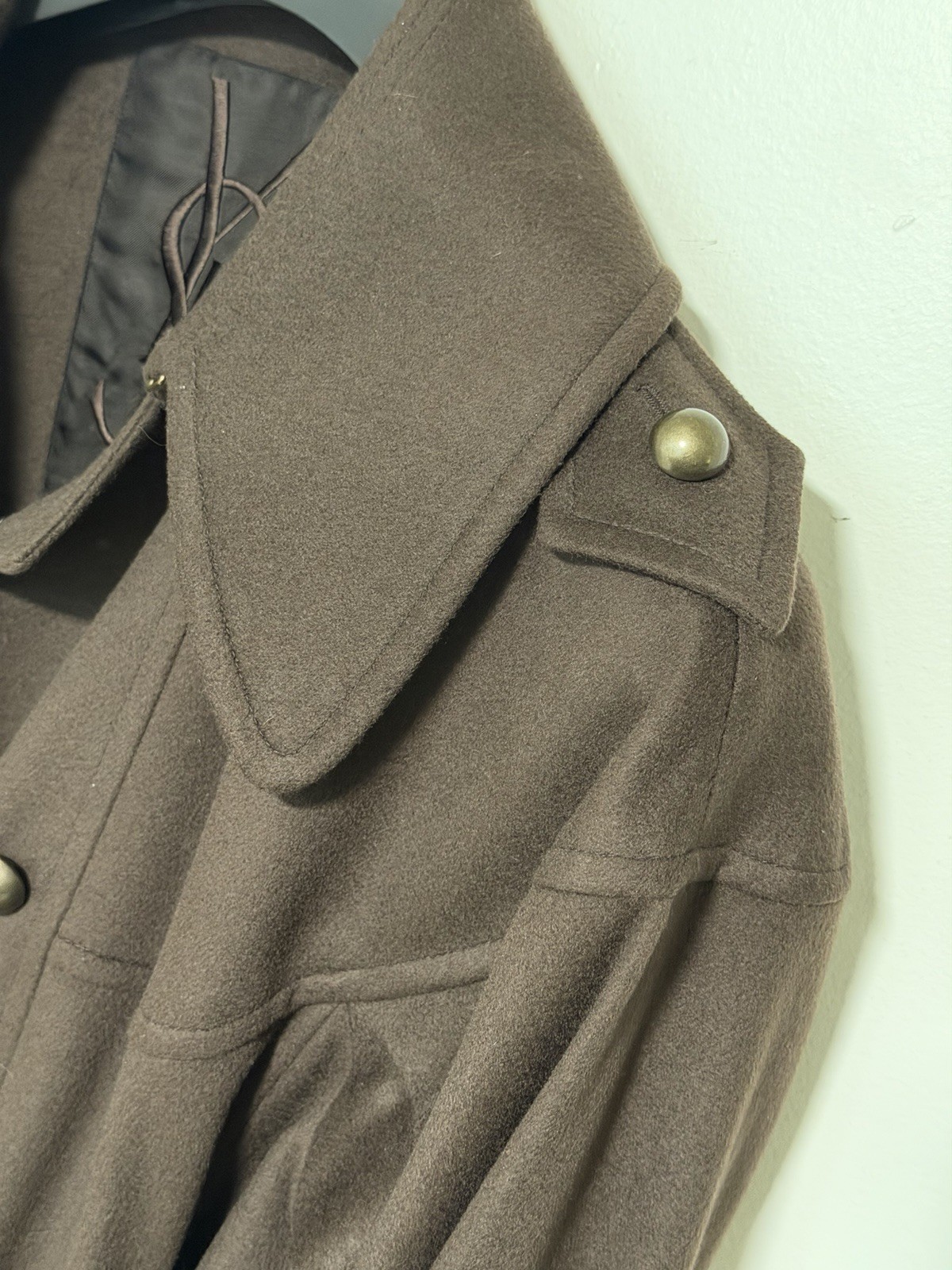 Yves Saint Laurent ‘Rive Gauche’ Cashmere Coat. Brown. New. FR 42. IT 44/46. M/L
