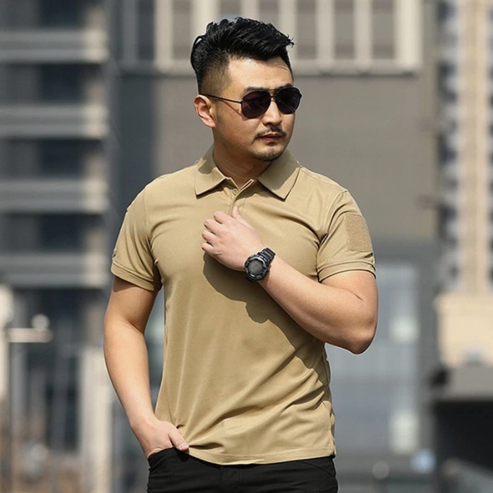 Tactical Casual Men’s Short Sleeve Polo T-Shirt Combat Top Shirt Quick Dry Sport