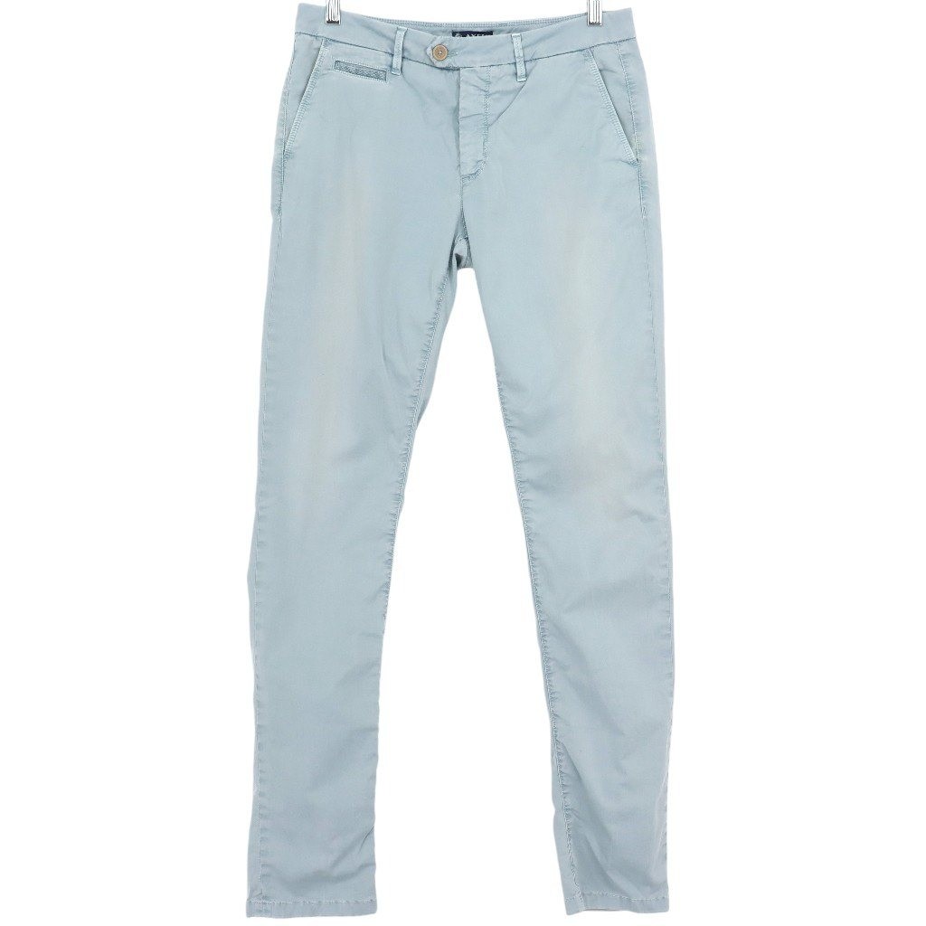 Axel’s Robin.19 Mens Light Blue Cotton Stretch Chino Pants Made in Italy Size 32