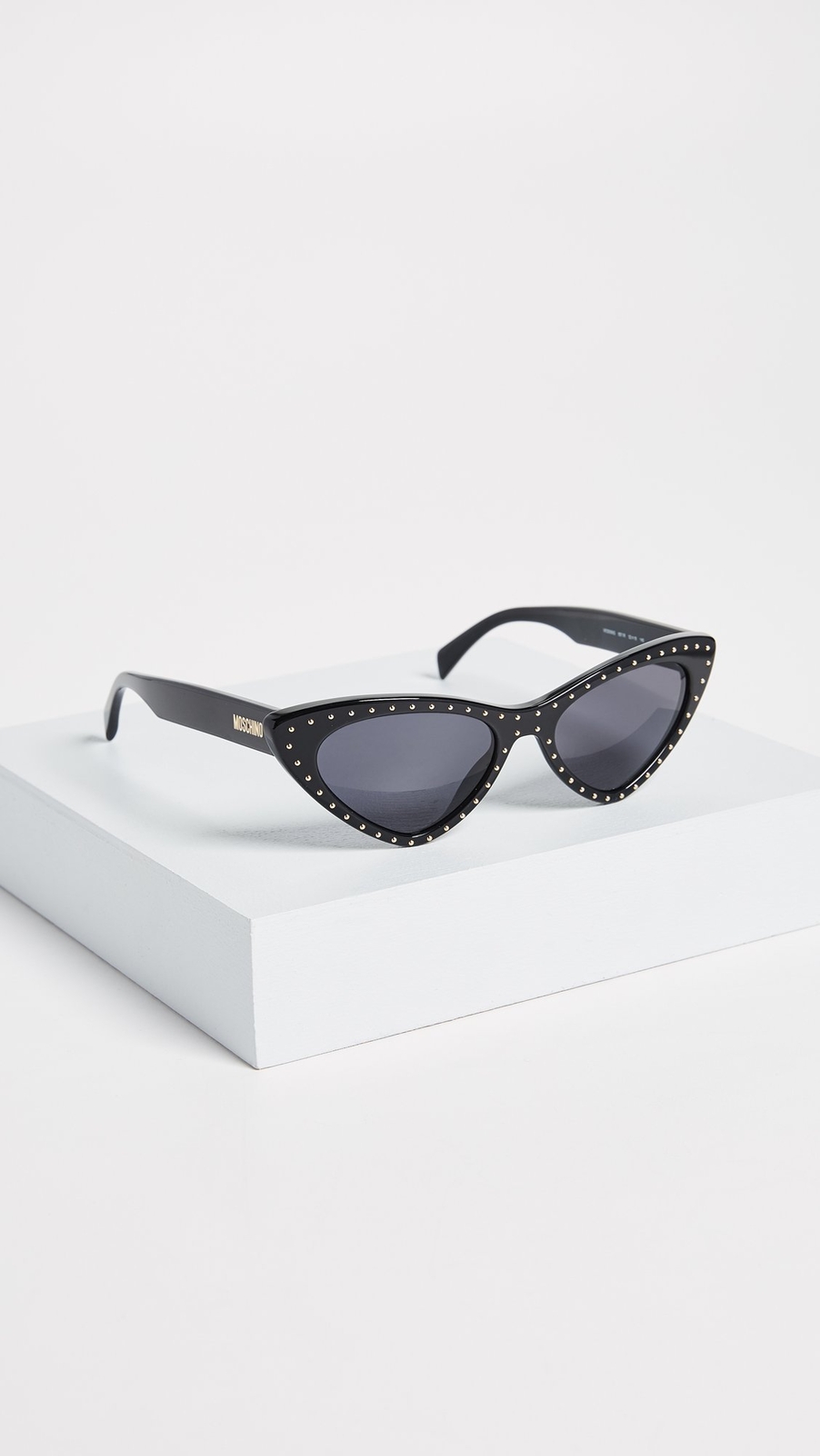 Moschino Women’s Pointed Cat Eye Sunglasses, Black/Grey Blue, One Size