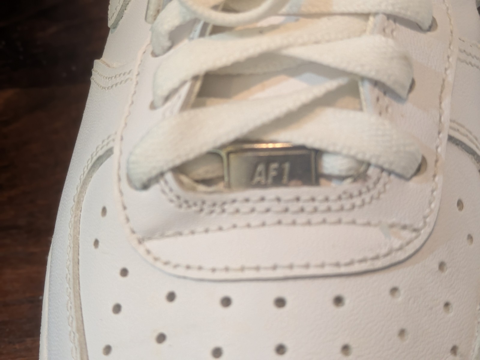 Nike Air Force 1 White Men’s Low Top Leather Athletic Sneakers