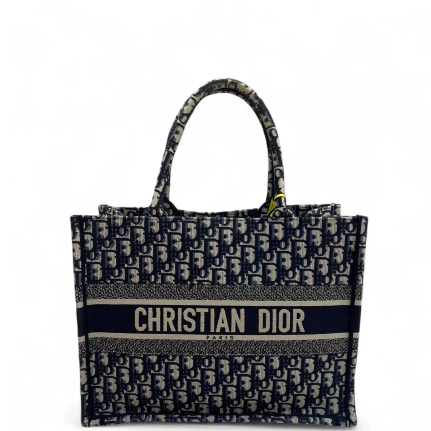 Dior Medium Book Tote Beige Navy Canvas (jj072426a4r)