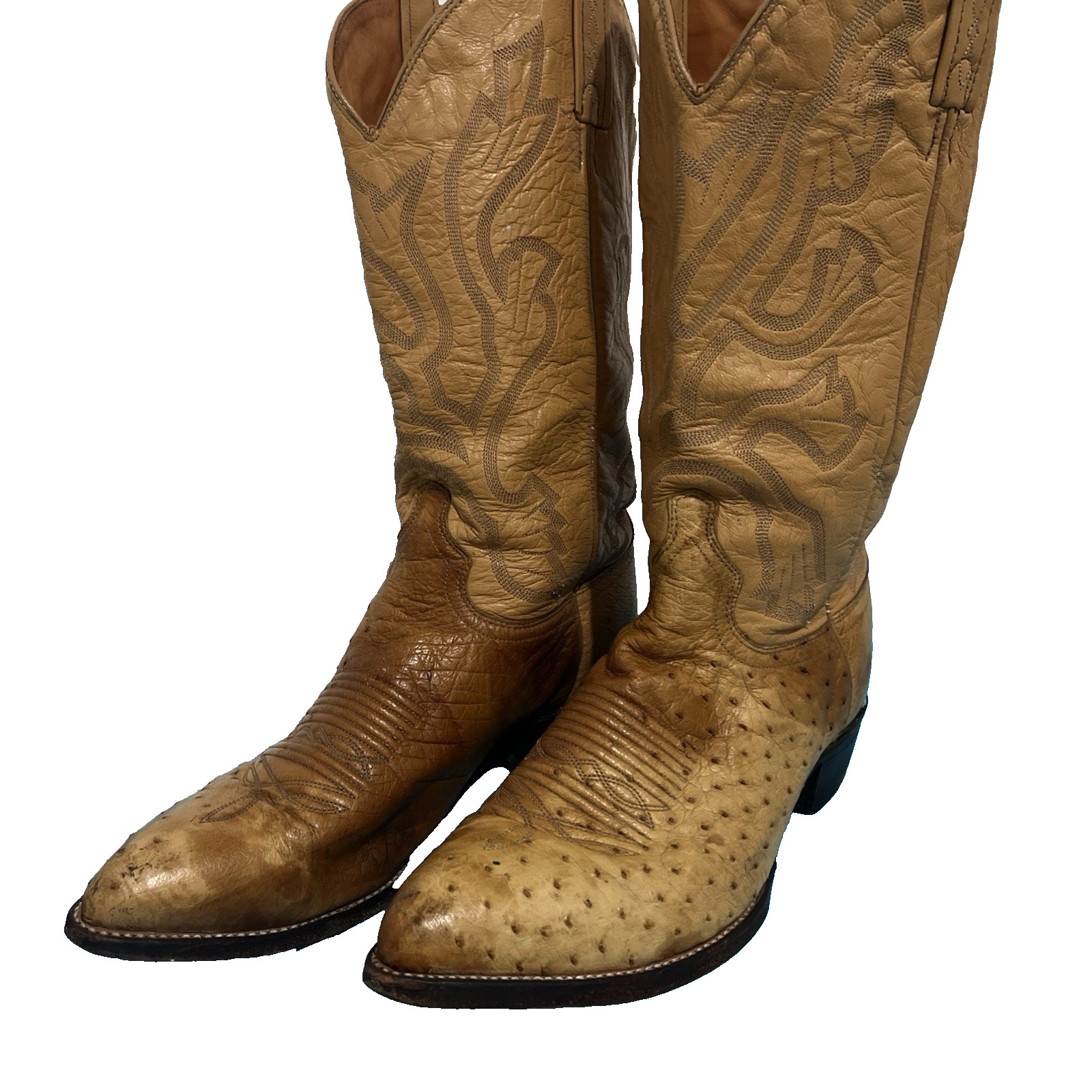 J Chisholm Men’s 10D Yel/Tan Genuine Leather Western Cowboy Boots Handmde in USA
