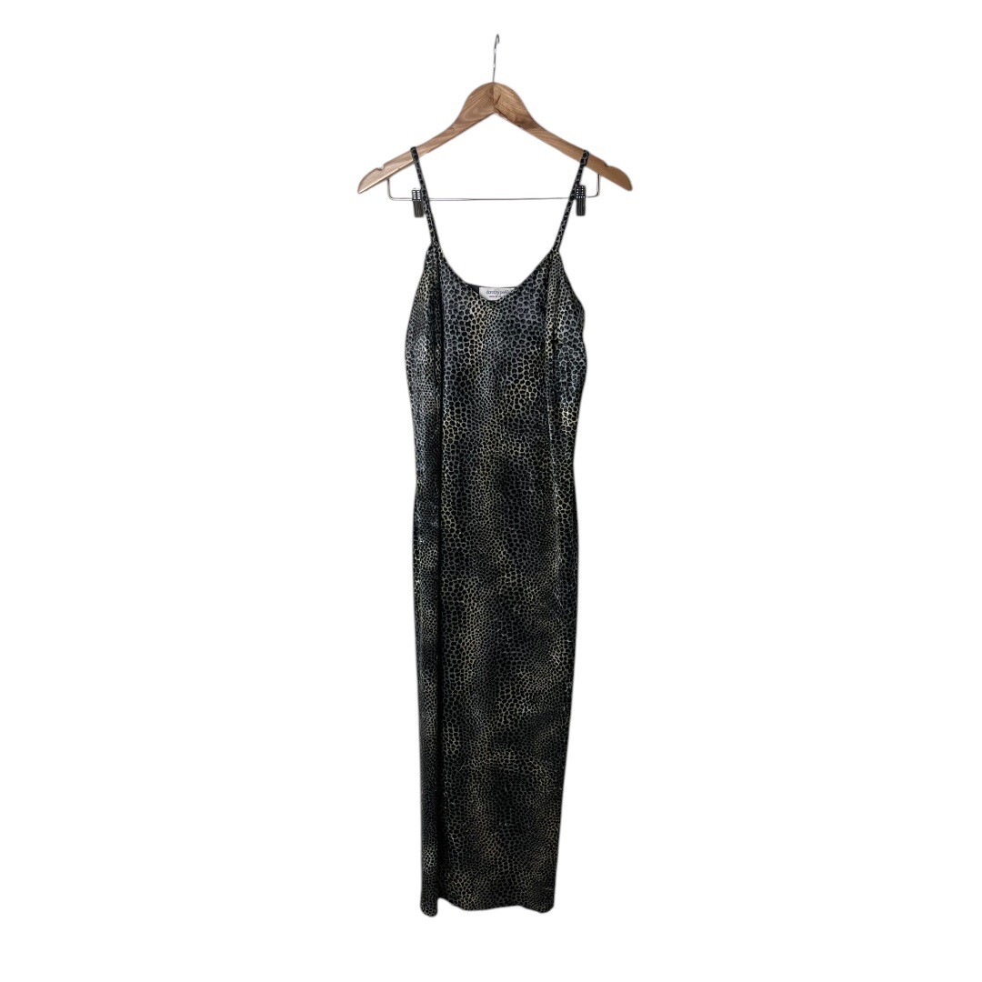 Vintage Dorothy Perkins Slip Grey Animal Velour V Neck Strappy Y2K UK 14 1794