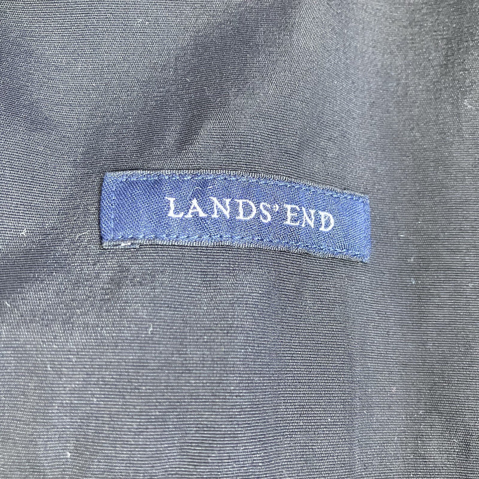 Lands End Classic Squall Jacket Black Full Zip Lined Insulated Mens Size Large