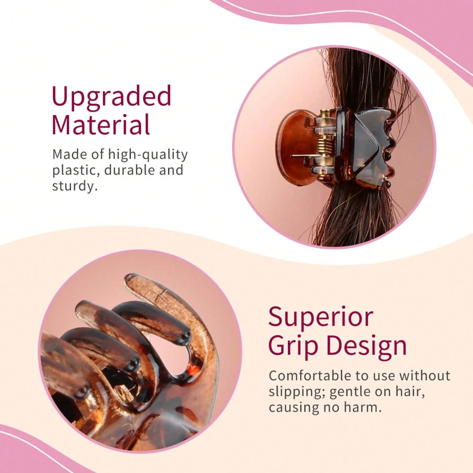 20pcs Mini Brown Hair Clips Strong Grip Claw Clips Women Bangs Bun Accessories
