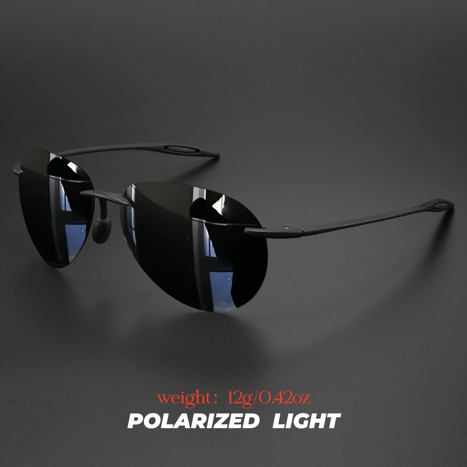Rimless TR90 Sunglasses Polarized UV400 Lenses Lightweight Outdoor Men Glasses