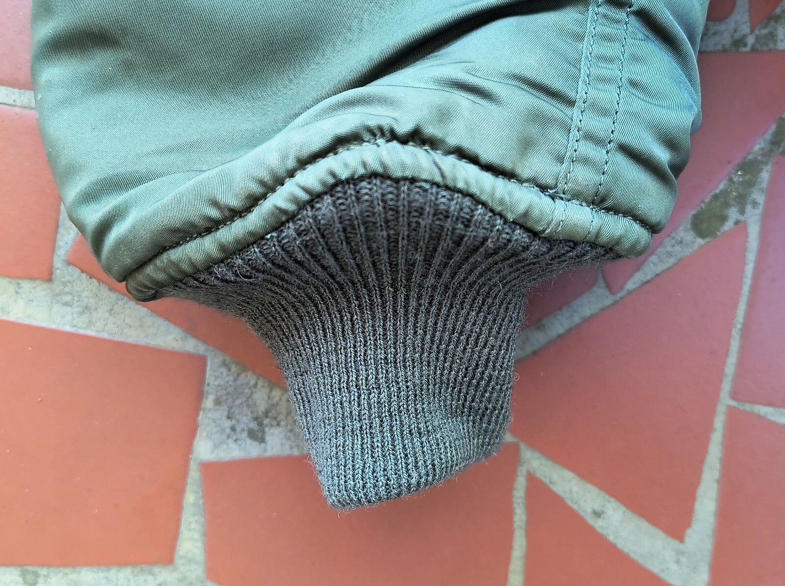 SAGE GREEN L-2B or MA-1 FLIGHT JACKET 100% WOOL REPAIR REPLACEMENT KNIT SET