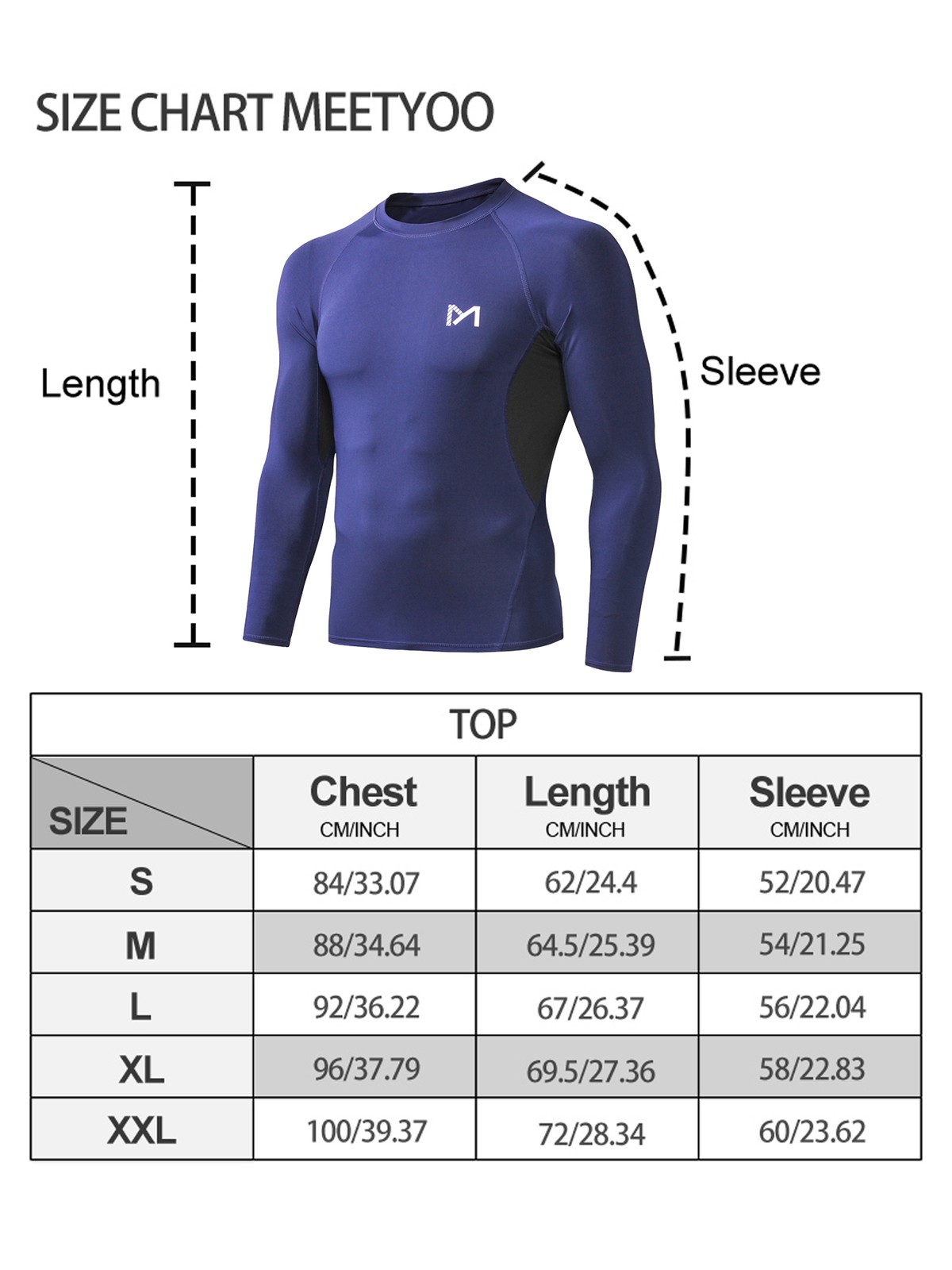 2 Pack Men’s Athletic Long Sleeve Compression Shirts Gym Workout Top Quick Dry