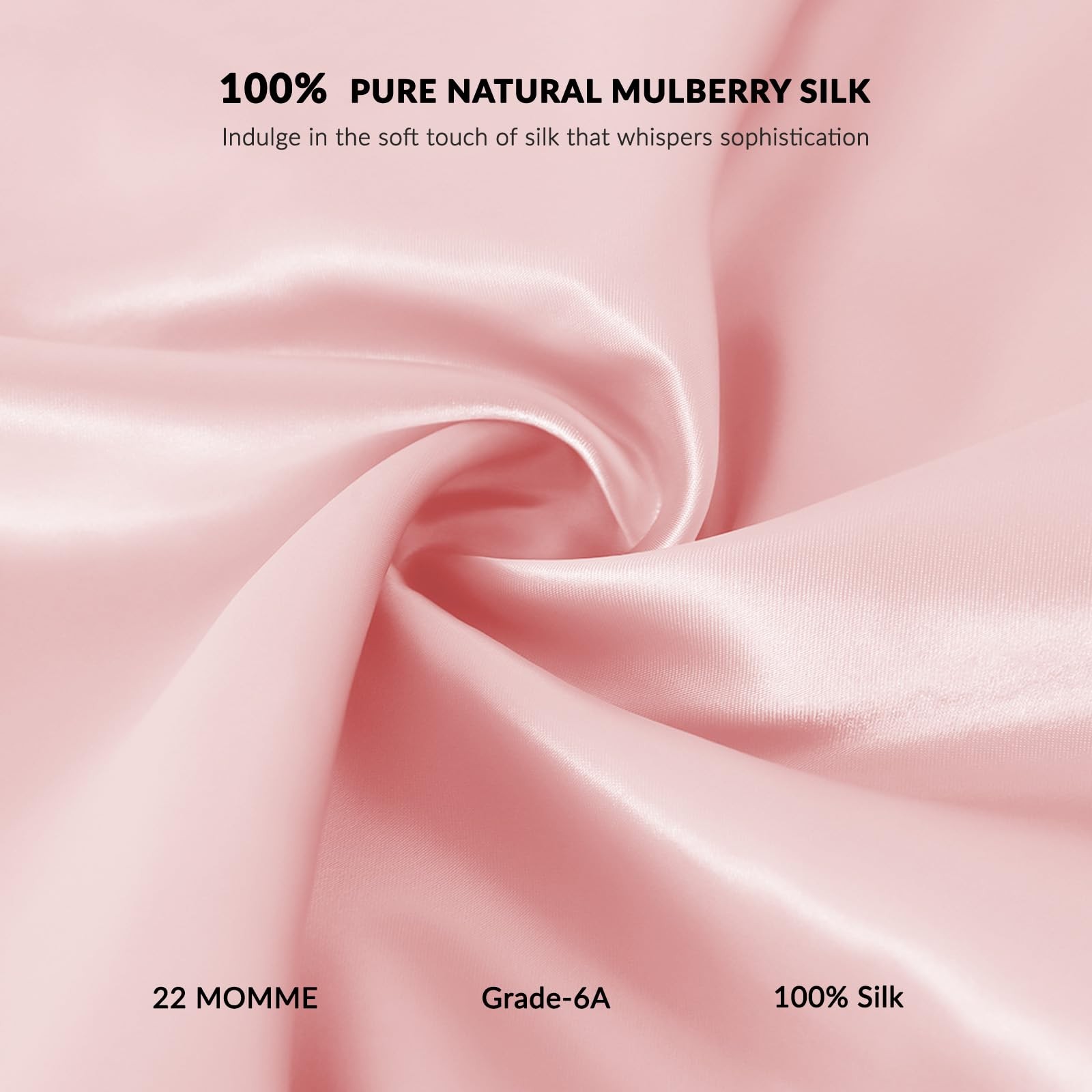 100 Mulberry Silk Bonnet for Sleeping Women, 22 Momme Grade-6A Double Layer