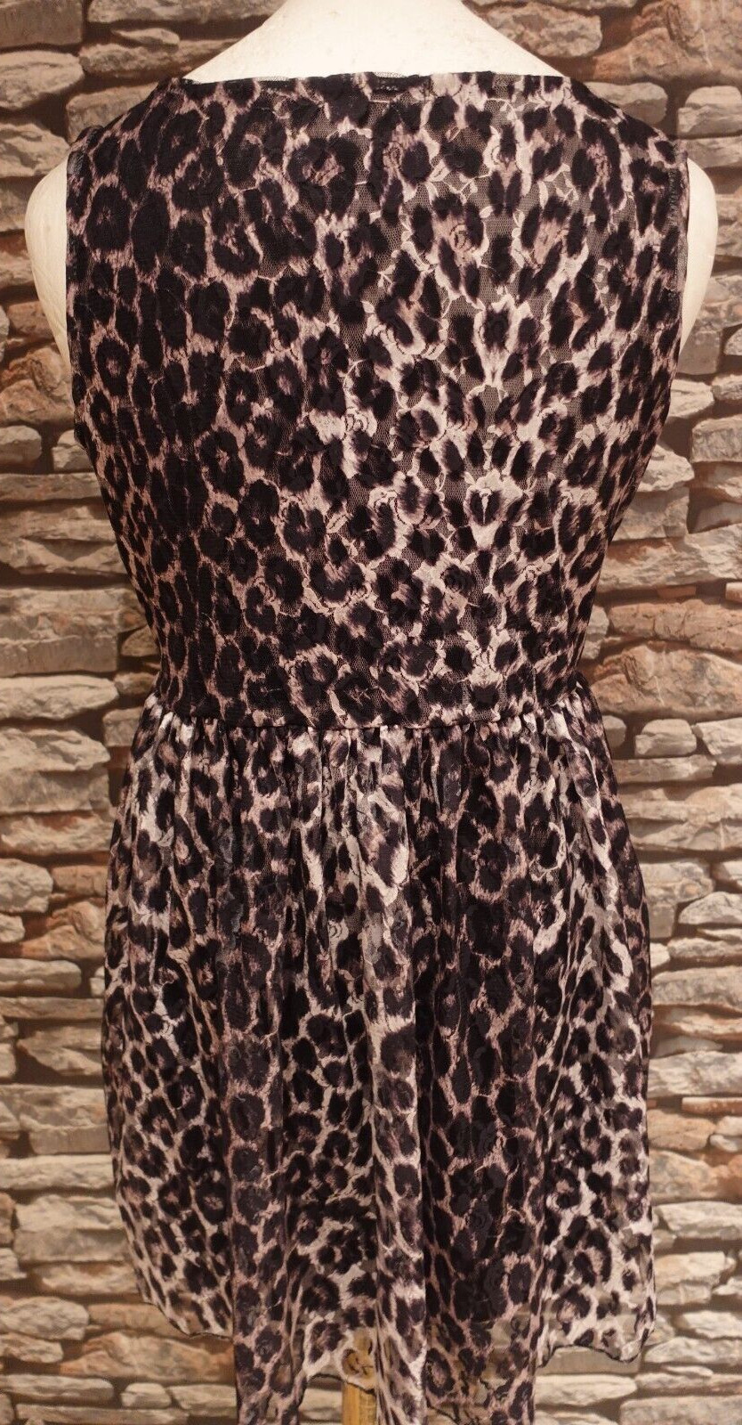Quiz Lovely Stylish Animal Print Lined Sleeveless Dress Size 16