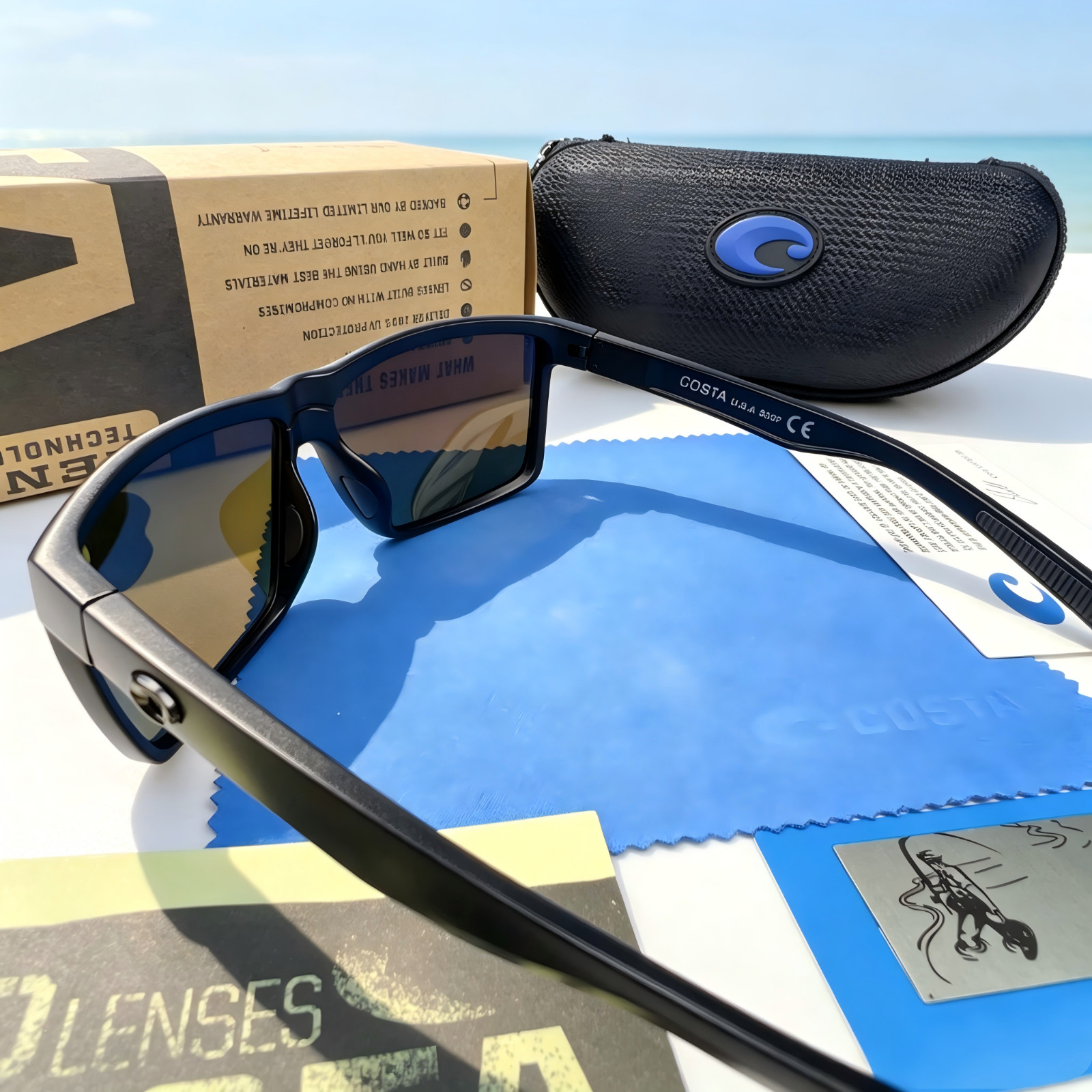 Costa Del Mar Rinconcito Black /blue Polarized Sunglasses 580P High-end TR90